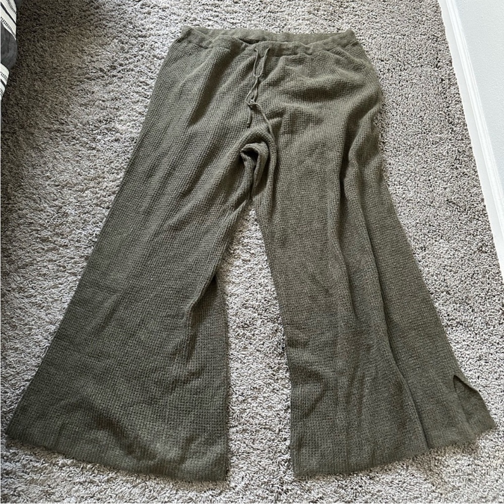 Aerie Waffle Wide Leg Lounge Pants